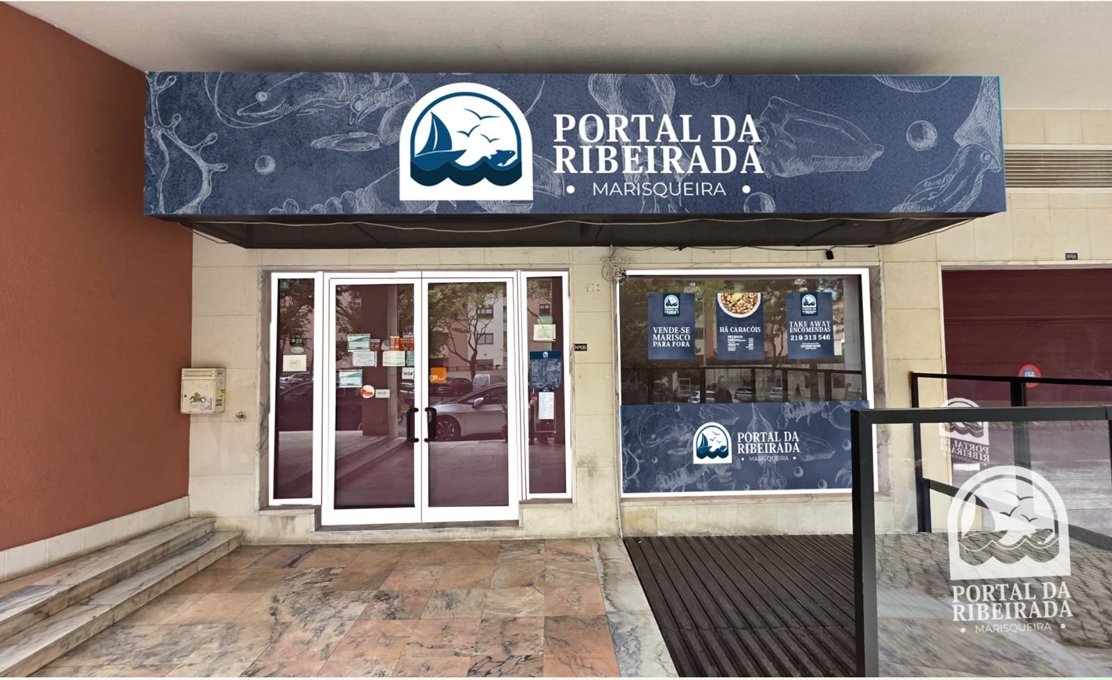 Fachada da marisqueira Portal da Ribeirada em Odivelas